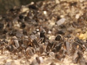 crystals, smoky quartz, macro